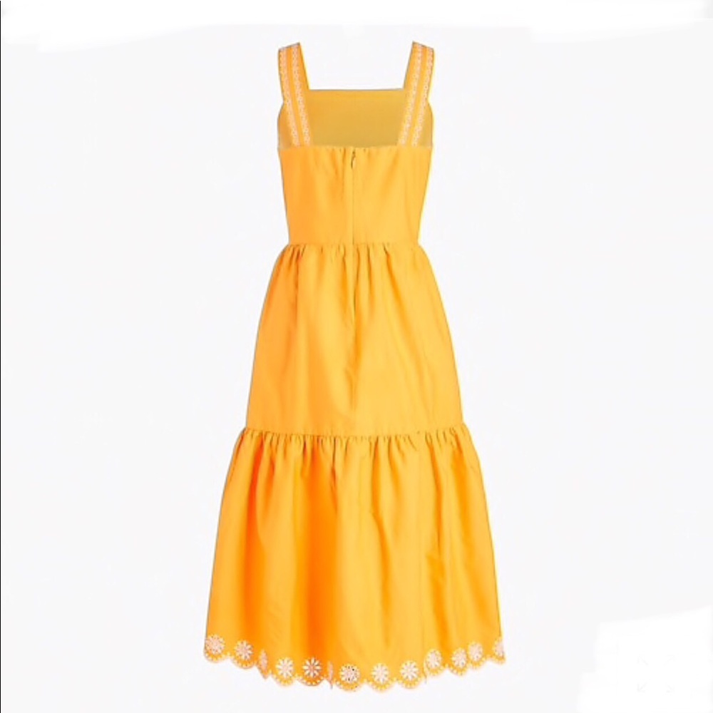 New J. Crew Embroidered Scalloped Tiered Dress - Picture 2 of 5